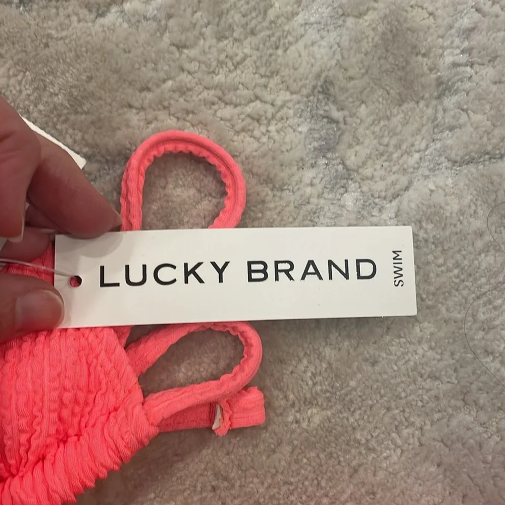 Brand new lucky brand, bathing suit, string, bikini size small neon - Picture 4 of 12